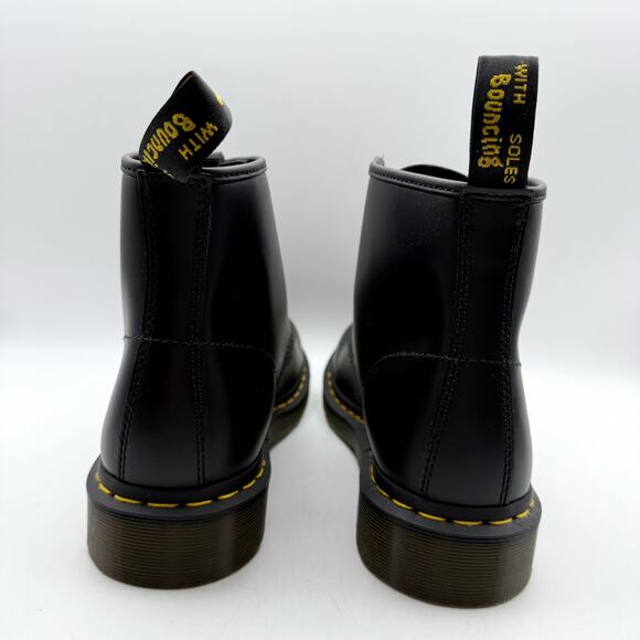 Dr. Martens 101 Yellow Stitch Ankle Boots Womens US 10 EU 42 Black Leather NWOB - Picture 10 of 13